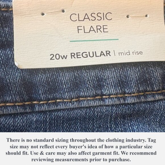 NEW Maurices Womens Jeans 20W Regular Classic Flare Blue Denim Stretch Mid Rise - Picture 9 of 13